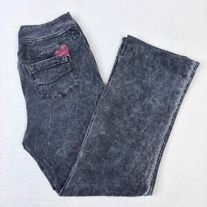 TESTIMONY Los Angeles Women's French Terry Yoga Pants Acid Wash XL HEMMED 27.5"